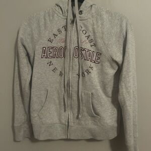 Aeropostale Heather Gray Zip-Up Hoodie